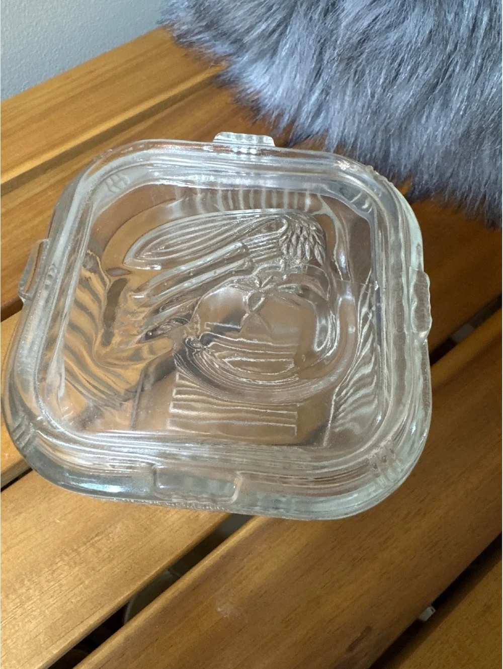 Vintage Federal Glass Refrigerator Dish Replacement Lid 8 oz Small Square Tomato